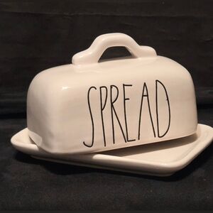 Vtg Rae Dunn Magenta "Spread" Covered Butter Dish